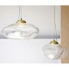 34MR22009 Lámpara de techo de diseño moderno AMEBA cristal traslúcido y metal oro viejo
