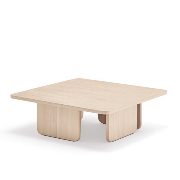 14774_TE Mesa de centro cuadrada de diseño nórdico ARQ 100 madera acabado natural