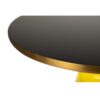 908011 Mesa de centro redonda de diseño Art Decó 75 acero inoxidable y cristal amarillo