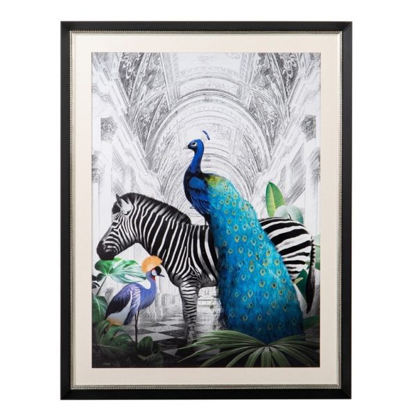 921029 Cuadro serigrafia PAVO REAL 96x125 multicolor