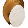 Aplique lámpara de pared de diseño moderno KENDRA latón dorado y símil mármol color blanco 2