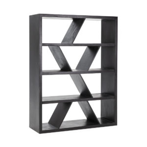 Librería estantería diseño moderno geométrico madera color negro