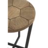 10222 Mesa auxiliar diseño vintage industrial 44 madera tallas hexagonales - Imagen 2