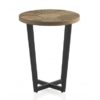 10222 Mesa auxiliar diseño vintage industrial 44 madera tallas hexagonales - Imagen 3