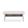 76457/17 Mesa de centro de diseño moderno 106 madera color blanco y natural con patina gris - Imagen 2