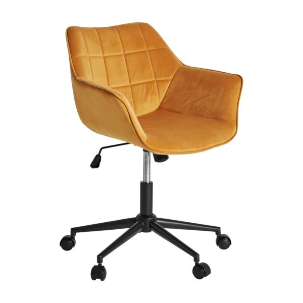 31296 Silla elevable de diseño Art Decó BLERE tapizado color mostaza con ruedas