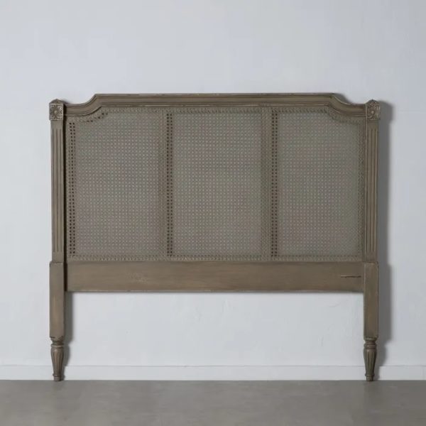 602013 Cabecero diseño vintage 162 rejilla y madera caqui con desgastes