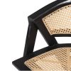 605882 Silla con reposabrazos diseño vintage madera negro y ratán rejilla - Imagen 5
