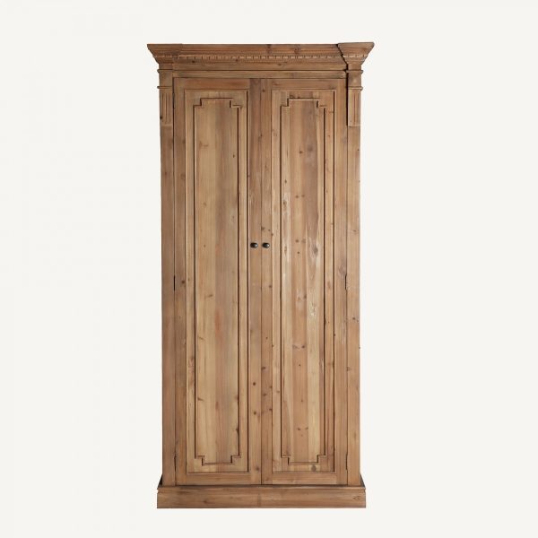 Armario diseño rústico colonial madera de olmo acabado natural con ornamentaciones