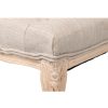 Banco o pie de cama diseño clásico capitoné color topo y madera con tallas (4)