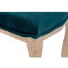 Banco o pie de cama diseño clásico terciopelo azul capitoné y patas madera tallas (4)