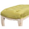 Banco o pie de cama diseño clásico terciopelo verde y patas madera con tallas (4)