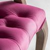 Butaca diseño clásico provenzal madera de abeto tapizado capitoné terciopelo rosa6
