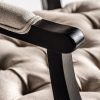 Butaca diseño clásico provenzal madera de fresno color negro tapizado capitoné lino color gris5