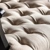 Butaca diseño clásico provenzal madera de fresno color negro tapizado capitoné lino color gris7
