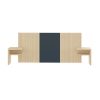 Cabecera para colchones de 160 de diseño moderno nórdico chapa de madera roble claro y antracita mesitas integradas3