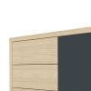 Cómoda de diseño moderno nórdico 5 cajones chapa de madera roble claro y puerta color antracita5