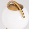 Lámpara de sobremesa de diseño Art Decó hierro dorado mármol negro tulipa esférica cristal blanco2