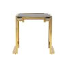 Mesa auxiliar cuadrada de diseño Art Decó acero color dorado y cristal color negro3