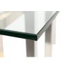 Mesa auxiliar diseño art decó acero y acrílico color dorado y plata y cristal transparente6