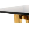 Mesa de centro diseño Art Decó acero y acrílico color dorado y cristal color negro6