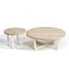 Mesa de centro redonda para exterior madera blanco envejecido y pata metal gris claro (3)