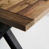 Mesa de comedor diseño industrial rustico vintage madea de pino reciclado natural acabado envejecido hierro negro4