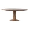 Mesa de comedor ovalada diseño moderno estilo rústico madera de mango y acacia color marrón2