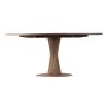 Mesa de comedor ovalada diseño moderno estilo rústico madera de mango y acacia color marrón3