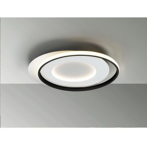 Plafón de techo LED circular diseño moderno metal y aluminio acabado blanco mate y negro2