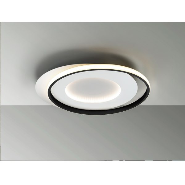 Plafón de techo LED circular diseño moderno metal y aluminio acabado blanco mate y negro2