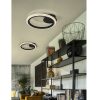 Plafón de techo LED de diseño moderno circular metal negro mate arenado