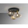 Plafón de techo LED diseño moderno metal negro mate latón dorado cristal moldeado transparente ambar y gris smoke3