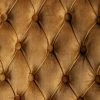 Silla diseño clásico provenzal madera de abeto tapizado capitoné terciopelo mostaza7