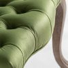 Silla diseño clásico provenzal madera de abeto tapizado capitoné terciopelo verde6