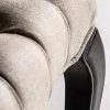 Silla diseño clásico provenzal madera de fresno color negro tapizado capitoné lino color gris7