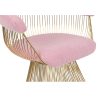 Sillón diseño art decó acero inoxidable dorado y tapizado boucle color rosa2