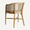 Sillón diseño vintage madera de abedul color natural respaldo rejilla asiento tapizado lino4