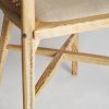 Sillón diseño vintage madera de abedul color natural respaldo rejilla asiento tapizado lino7