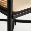 Sillón diseño vintage madera de abedul color negro respaldo rejilla asiento tapizado lino6