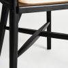 Sillón diseño vintage madera de abedul color negro respaldo rejilla asiento tapizado lino7