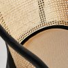 Sillón diseño vintage madera de abedul color negro respaldo rejilla asiento tapizado lino8