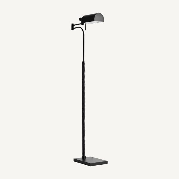 Lámpara de pie de diseño contemporáneo hierro color negro