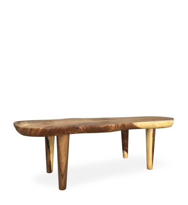 Mesa de centro irregular diseño rústico hecho a mano madera de suar