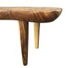 Mesa de centro irregular diseño rústico hecho a mano madera de suar2