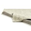 Alfombra de diseño tejida a mano lana y algodón blanco y gris3