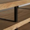 Aparador de diseño industrial madera de mango acabado natural y hierro color negro7