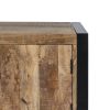 Aparador de diseño rústico industrial madera de mango y hierro color negro 2 puertas 3 cajones4