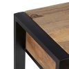 Consola de diseño rústico industrial madera de mango y hierro color negro 2 cajones balda inferior4