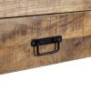 Consola de diseño rústico industrial madera de mango y hierro color negro 2 cajones balda inferior6